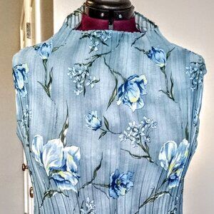 Impressions Pleated Floral Print Sleeveless Top